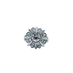 Bague Entourage en or blanc, platine et diamants