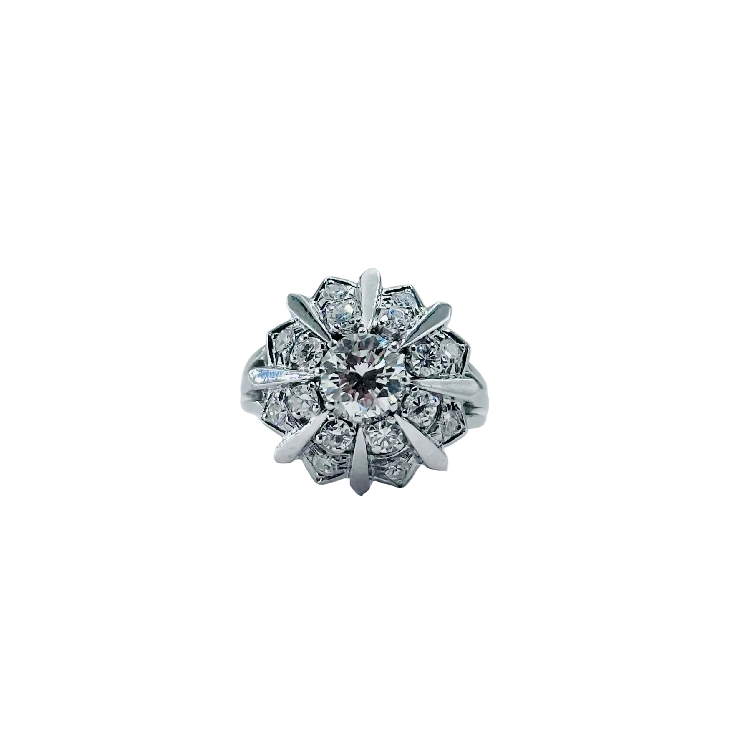 Bague Entourage en or blanc, platine et diamants