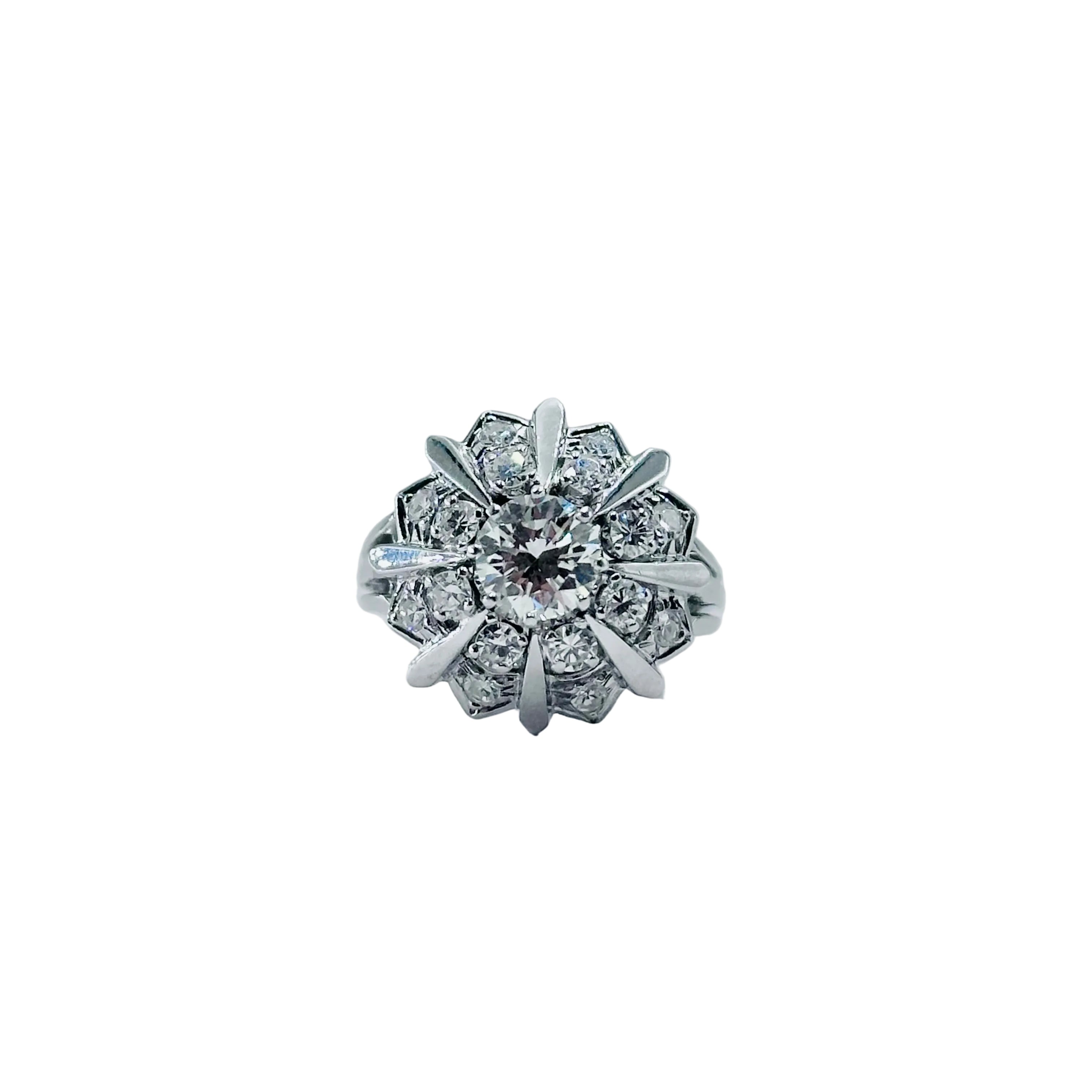 Bague Entourage en or blanc, platine et diamants