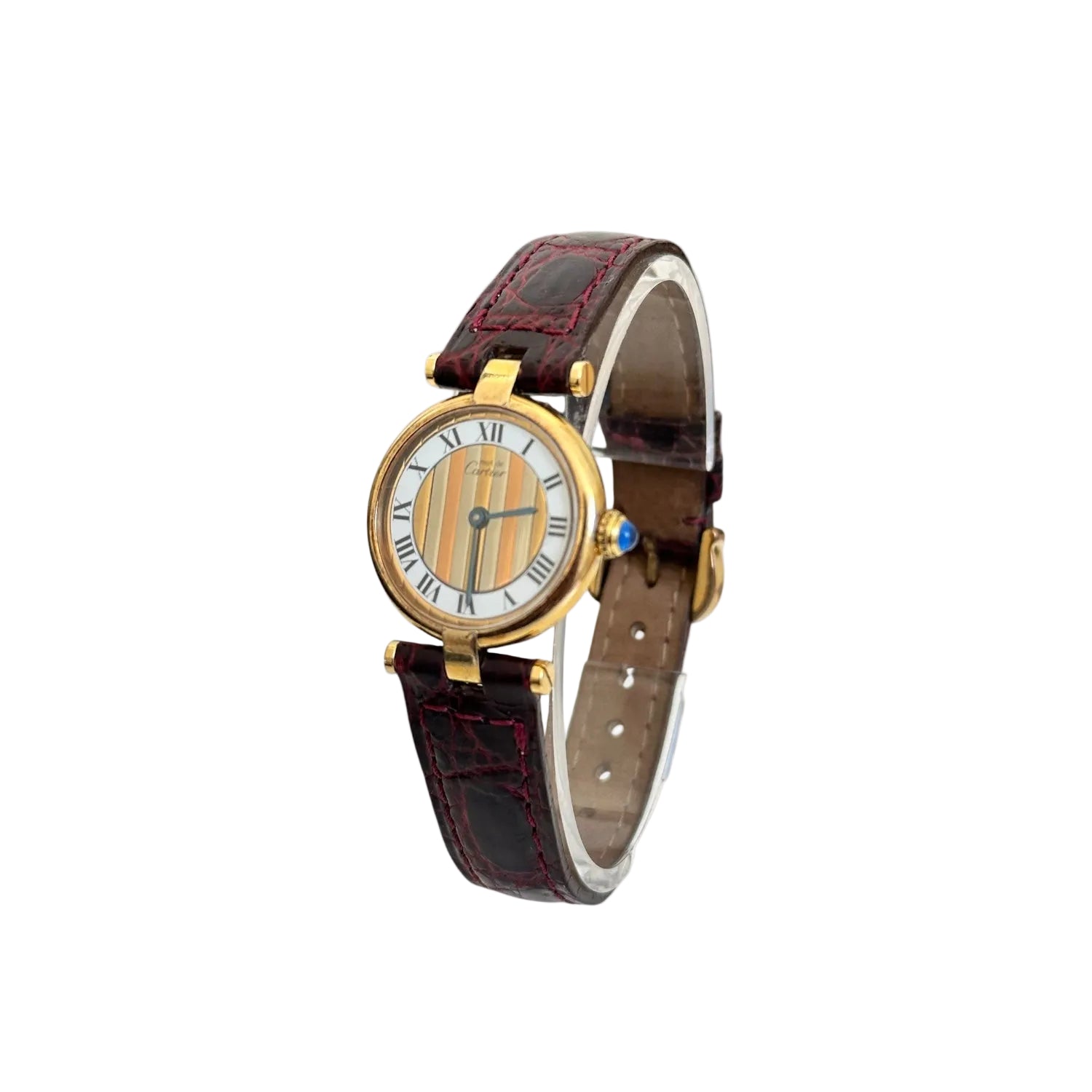 Montre CARTIER "Must Vendôme" en vermeil et cuir