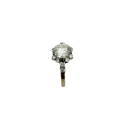 Bague Solitaire en platine, or blanc et diamants