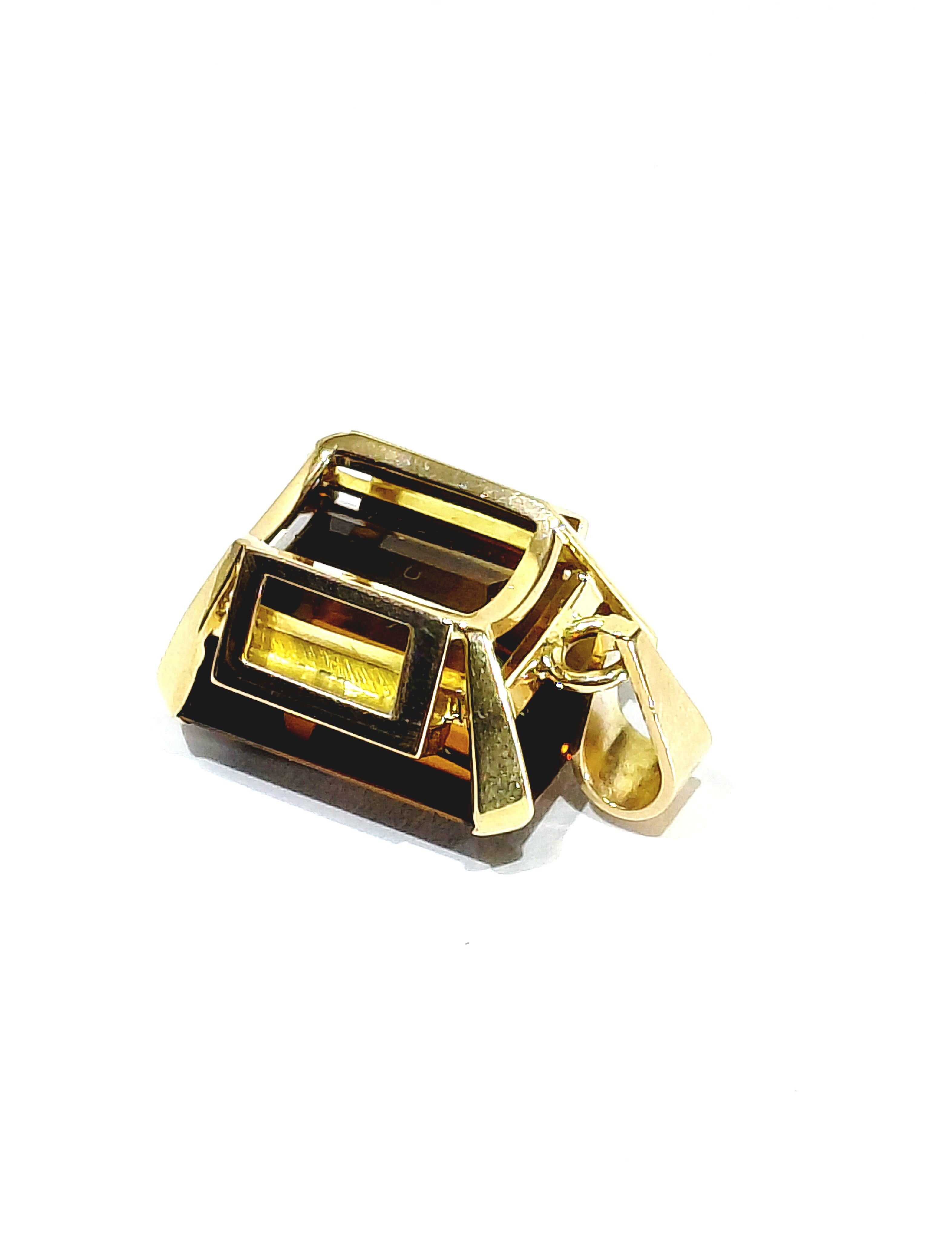 Pendentif en or rose et citrine