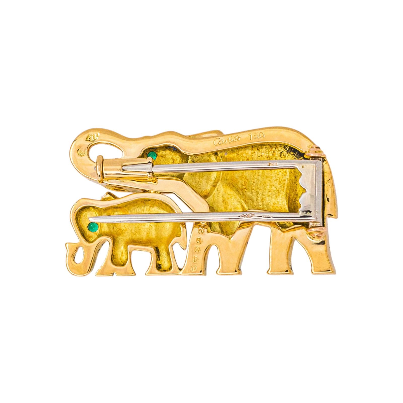 Cartier Broche Route des indes Or jaune Emeraude