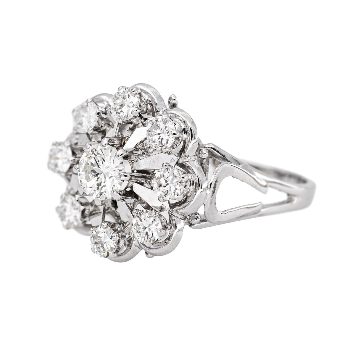 Bague Marguerite Or blanc Diamant