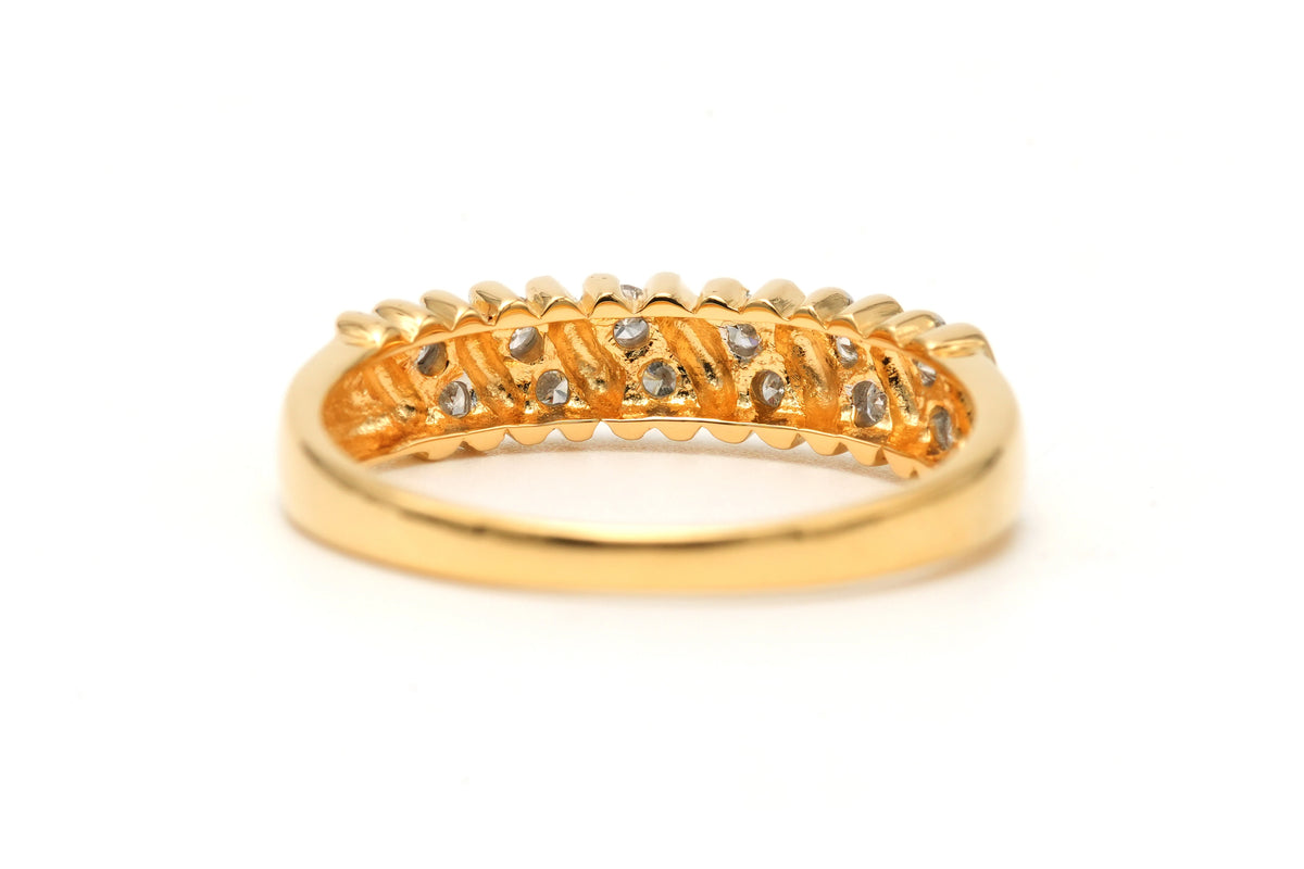Bague Bandeau en or jaune et diamants