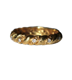 Bague Alliance en or jaune et diamants