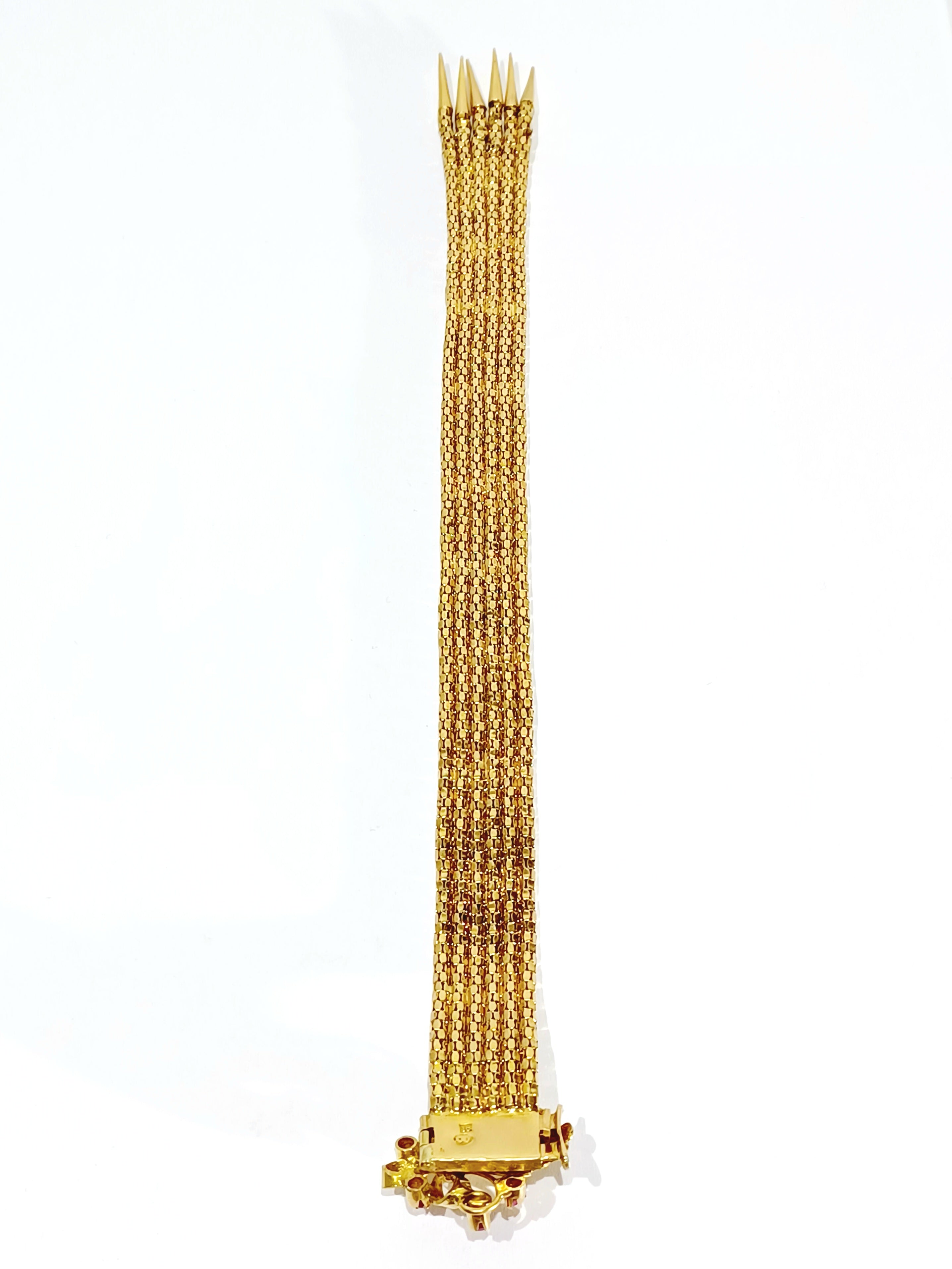 Bracelet Ceinture en or champagne et rubis