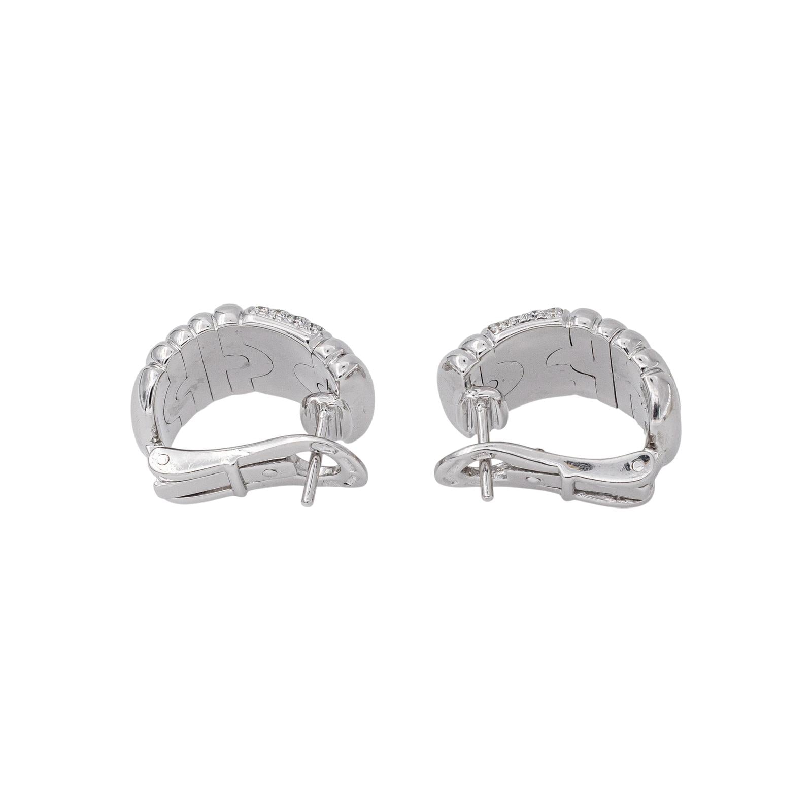 Bulgari Boucles d'oreilles Parentesi Or blanc Diamant