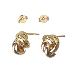 Boucles d'oreilles Puces en or blanc, or jaune et or rose