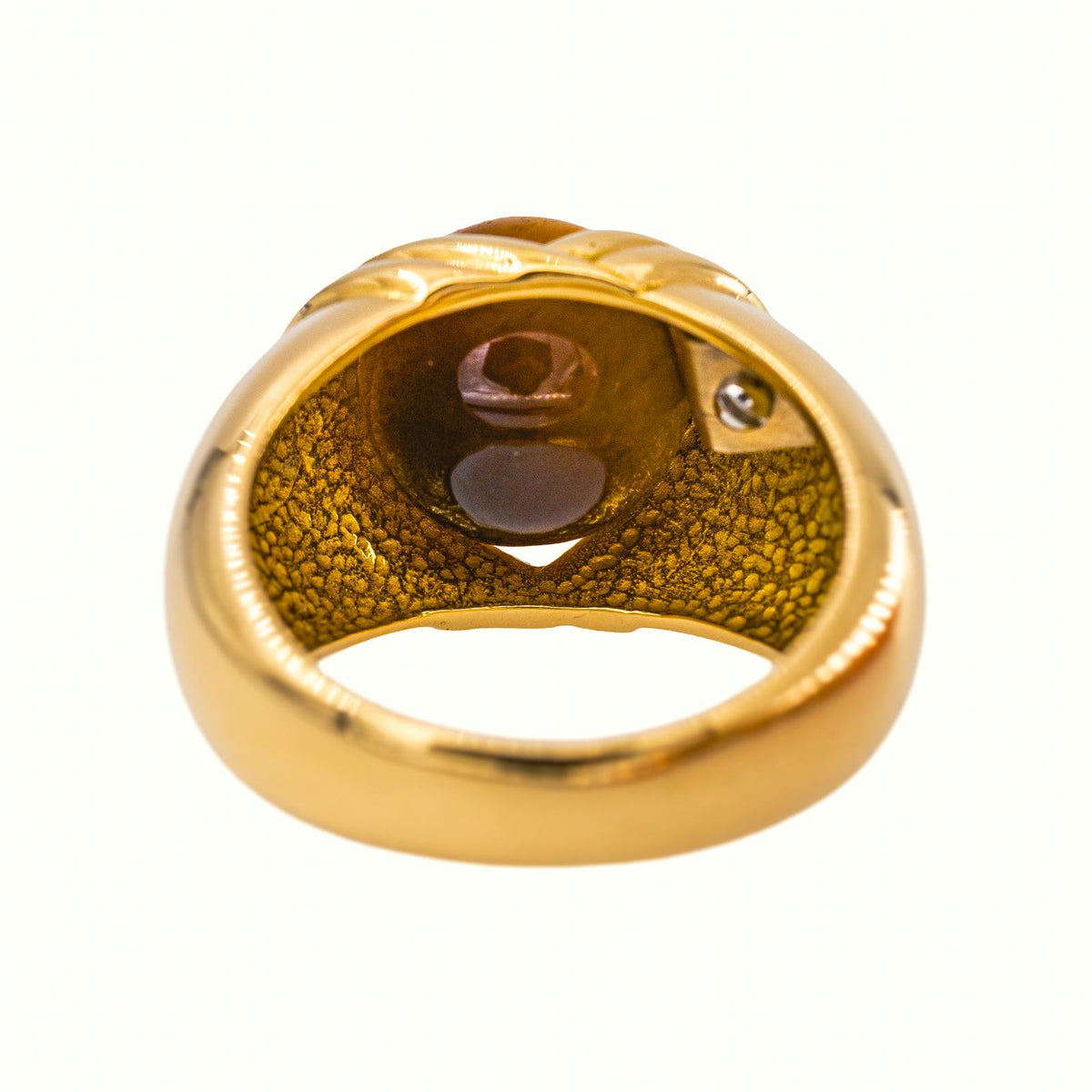 Bague  Dôme Or jaune  Œil de tigre