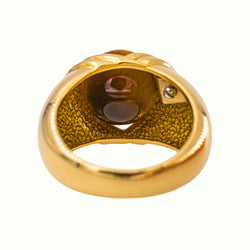 Bague  Dôme Or jaune  Œil de tigre