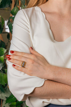 Bague Or jaune Saphir