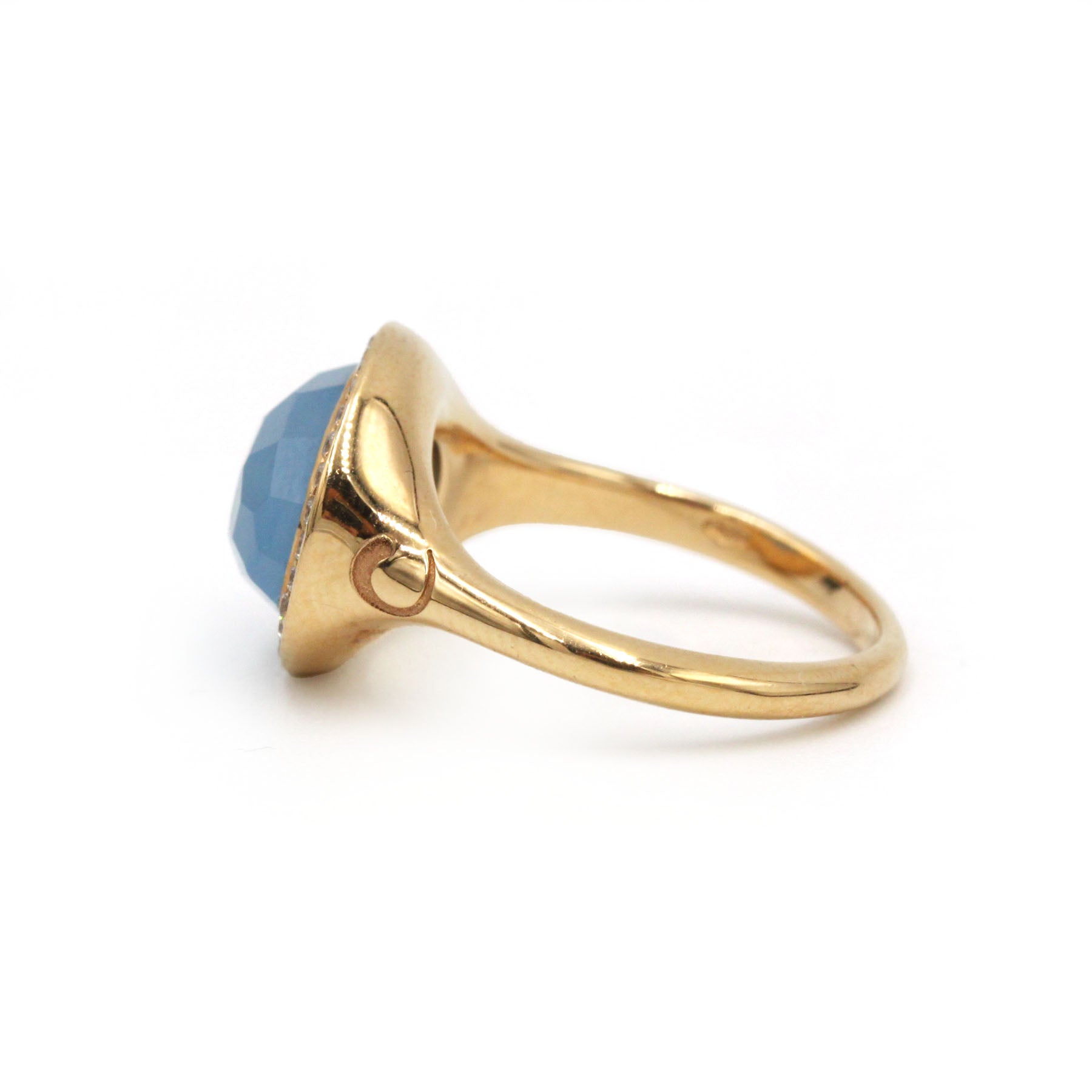 Bague en or jaune, diamants et jade jadéite