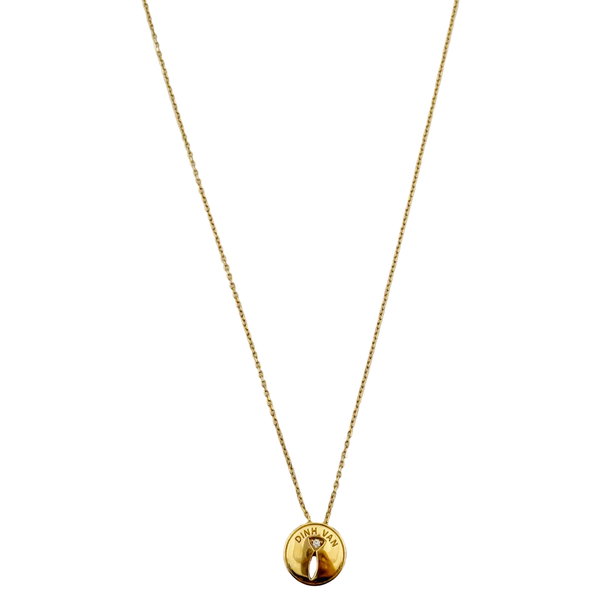 Collier Pendentif DINH VAN "Punaise" en or jaune et diamant