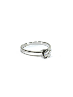 Solitaire en or blanc et diamant