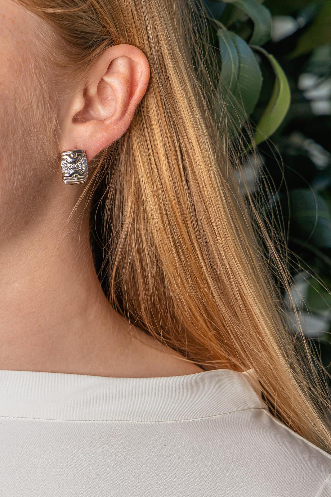 Bulgari Boucles d'oreilles Parentesi Or blanc Diamant