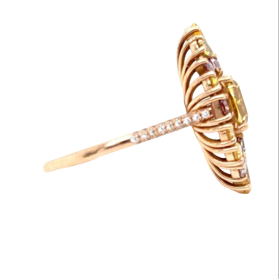 Bague Cocktail en or rose et diamants