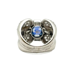 Bague Cocktail en or blanc, saphir et diamants