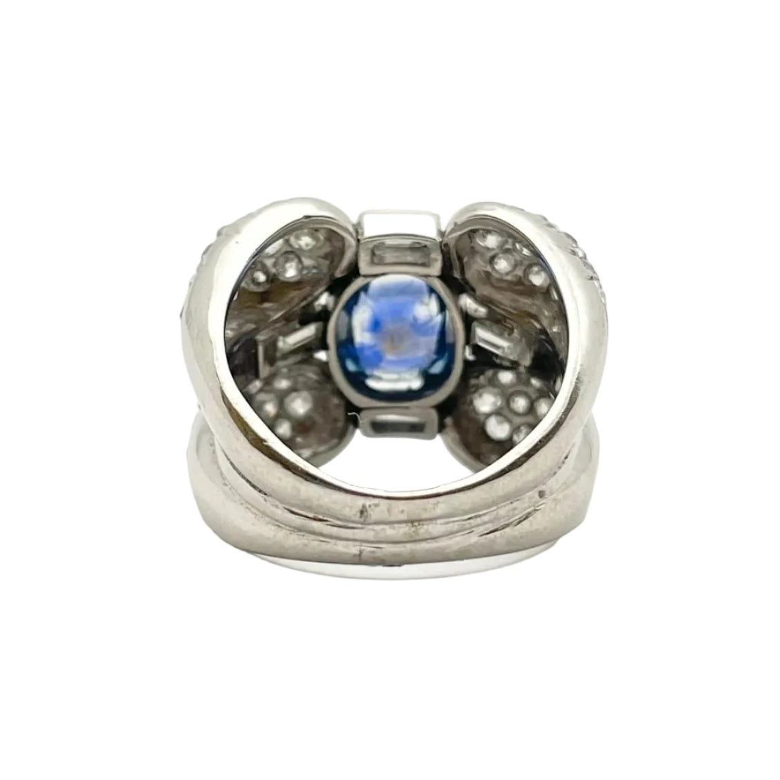 Bague Cocktail en or blanc, saphir et diamants