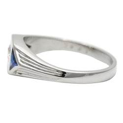 Bague Trilogie en or blanc, saphirs et diamant