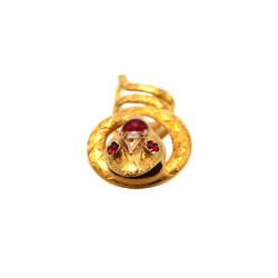 Pendentif en or jaune, rubis et perles