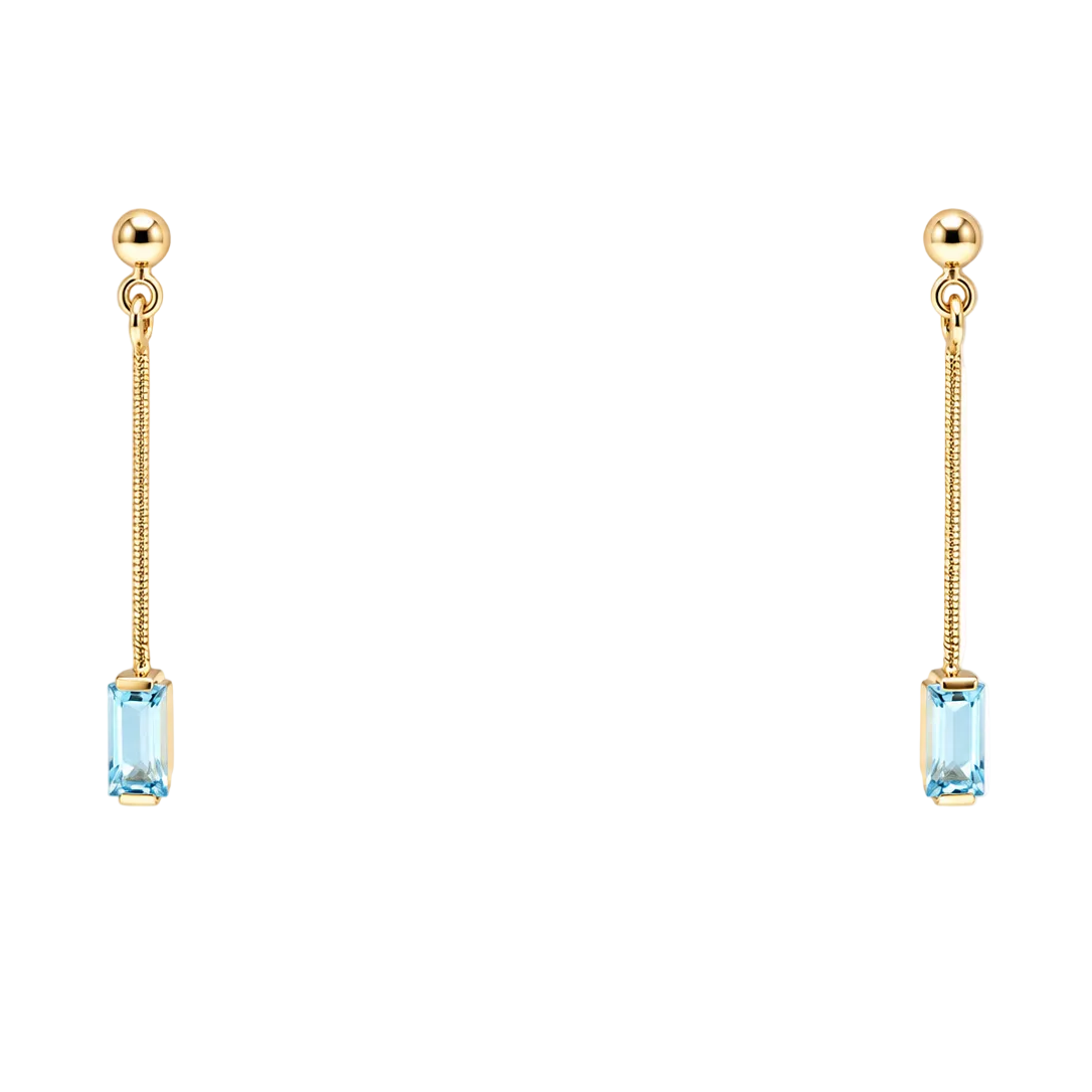 Boucles d’oreilles Pendantes en or jaune et topazes
