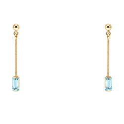 Boucles d’oreilles Pendantes en or jaune et topazes