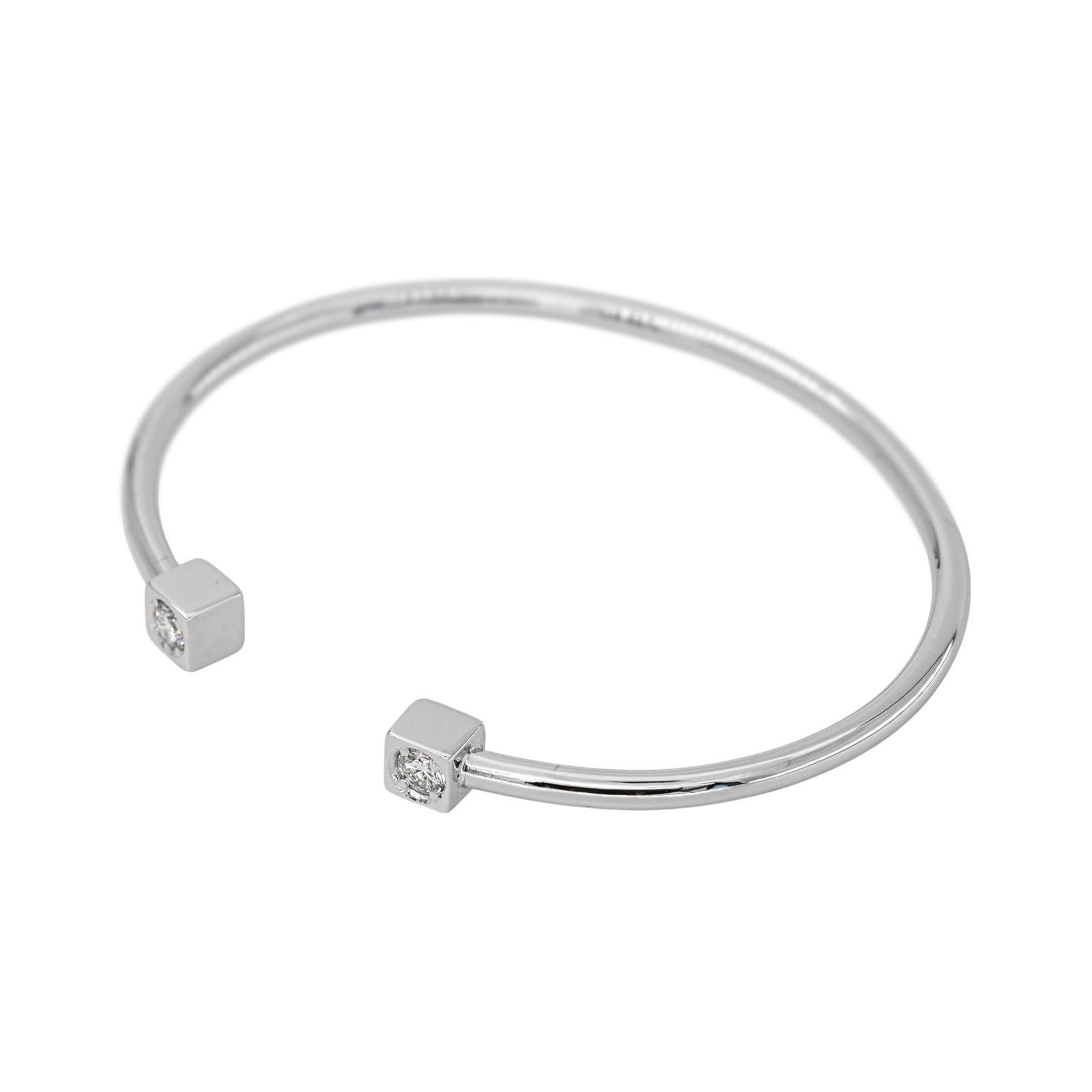 Bracelet Jonc Or blanc Diamant
