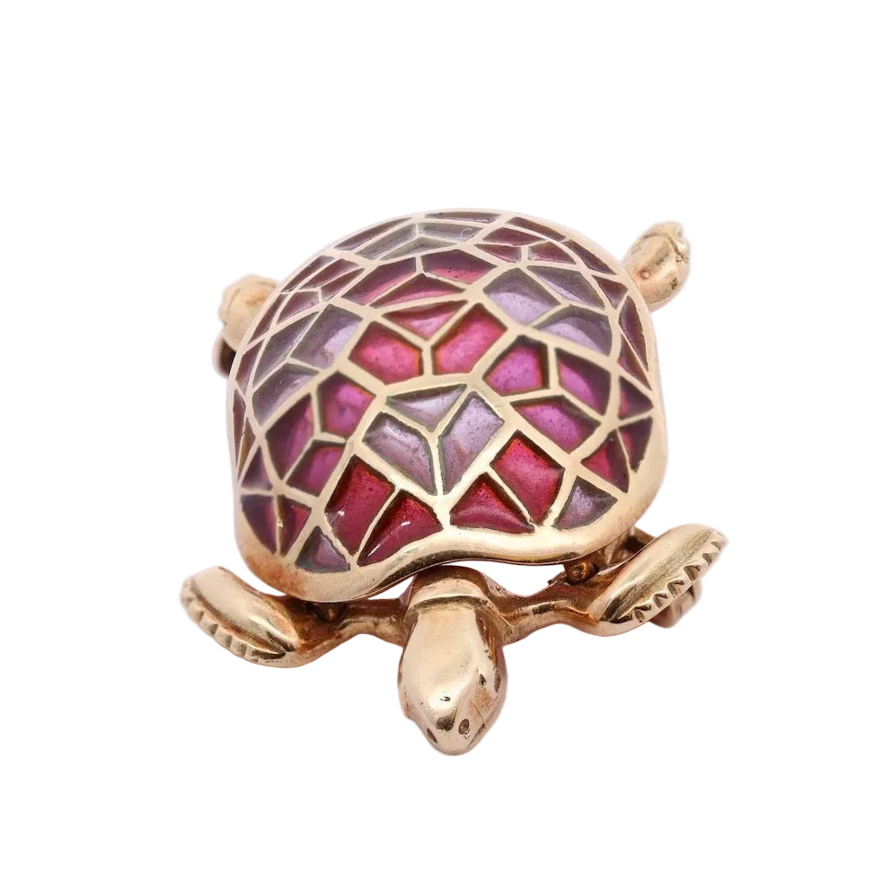 Broche Épingle en or jaune et émail