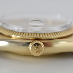 Montre ROLEX "Oyster Perpetual Date Ovettone" en or jaune et cuir
