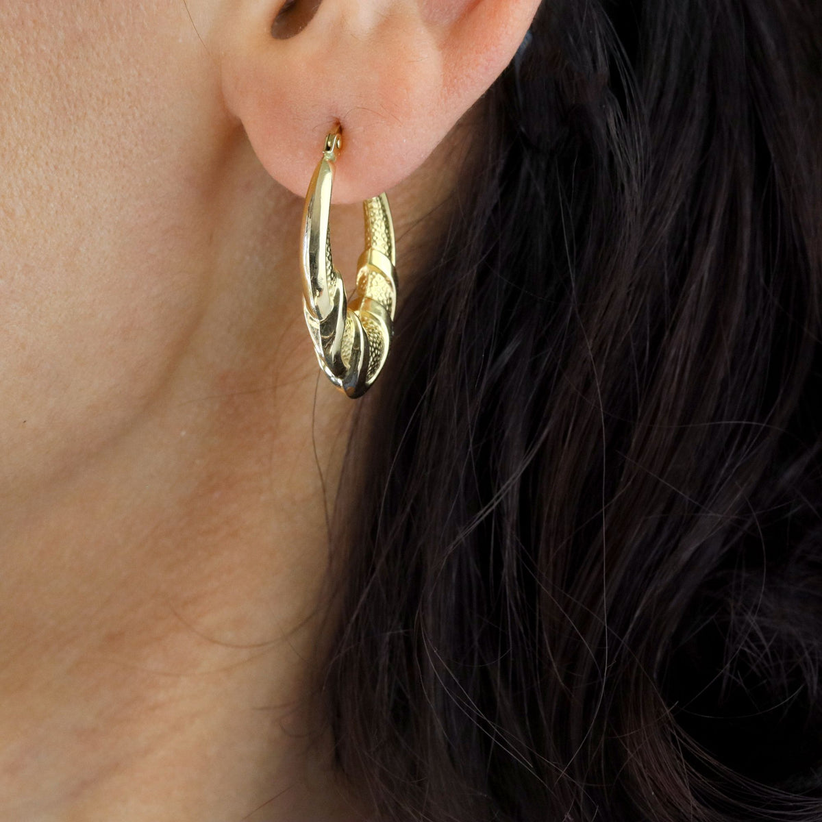 Mono boucle d'oreille Créole en or jaune