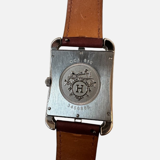 Montre HERMÈS en acier, cuir et quartz