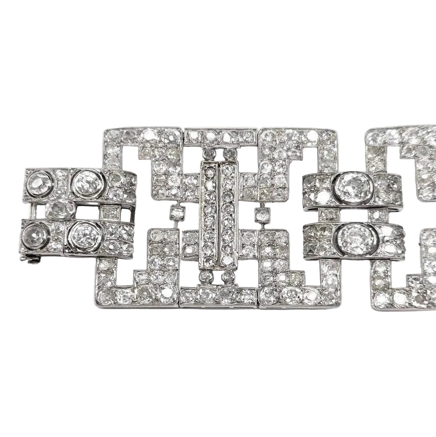 Bracelet en or blanc, platine et diamants