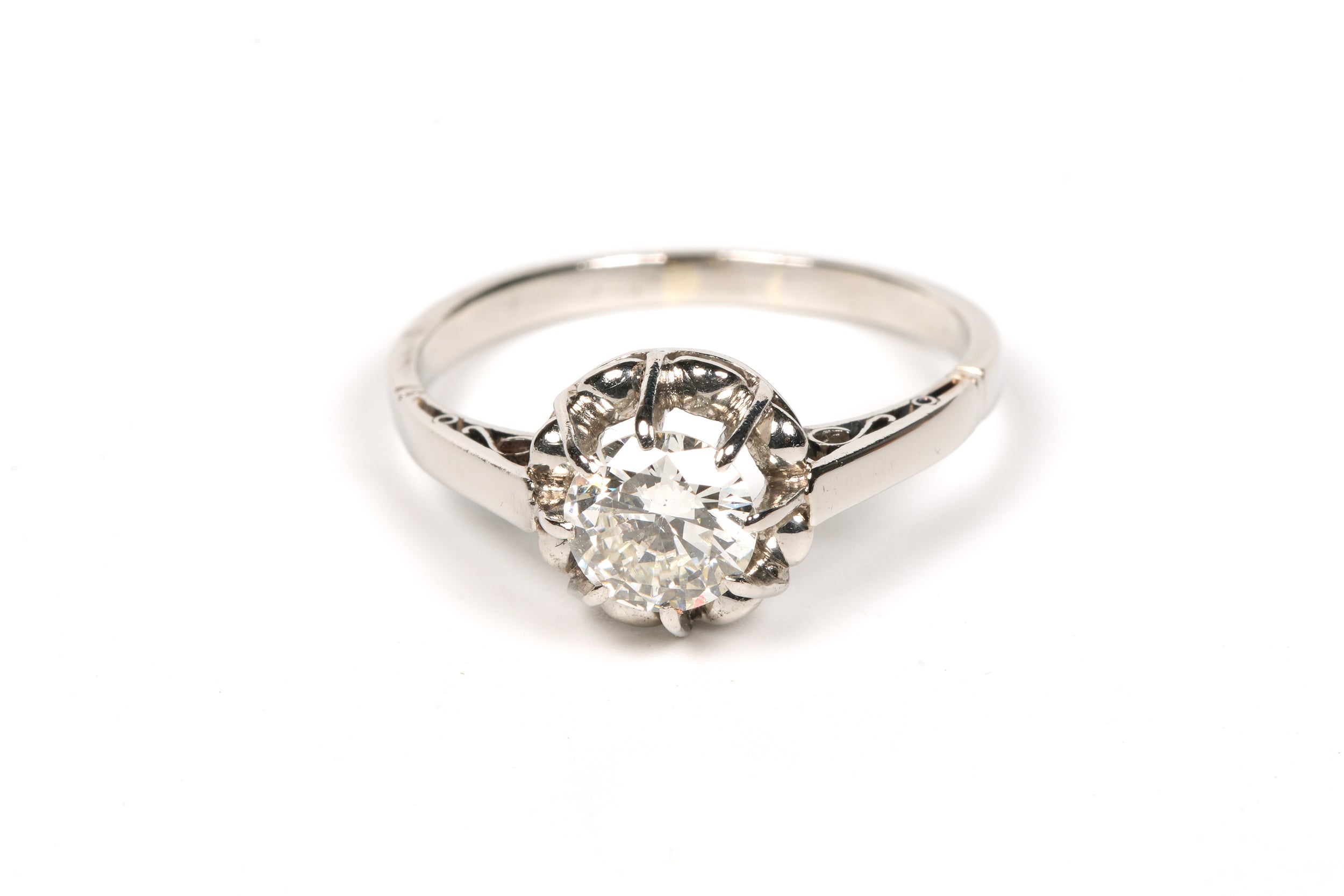 Bague Solitaire en or blanc et diamant