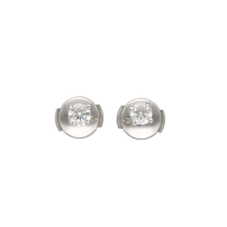 Boucles d'oreilles Puces TIFFANY & CO. en platine et diamants