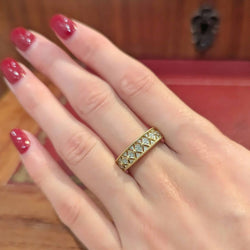 Bague Bandeau en or jaune et diamants