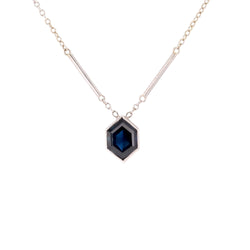 Collier Pendentif en or blanc et saphir