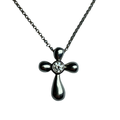 Collier Pendentif en or blanc, palladium et diamant