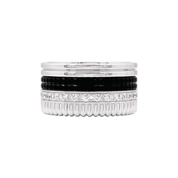 Bague Boucheron, "Quatre Black Edition Large", or blanc, PVD et diamants.