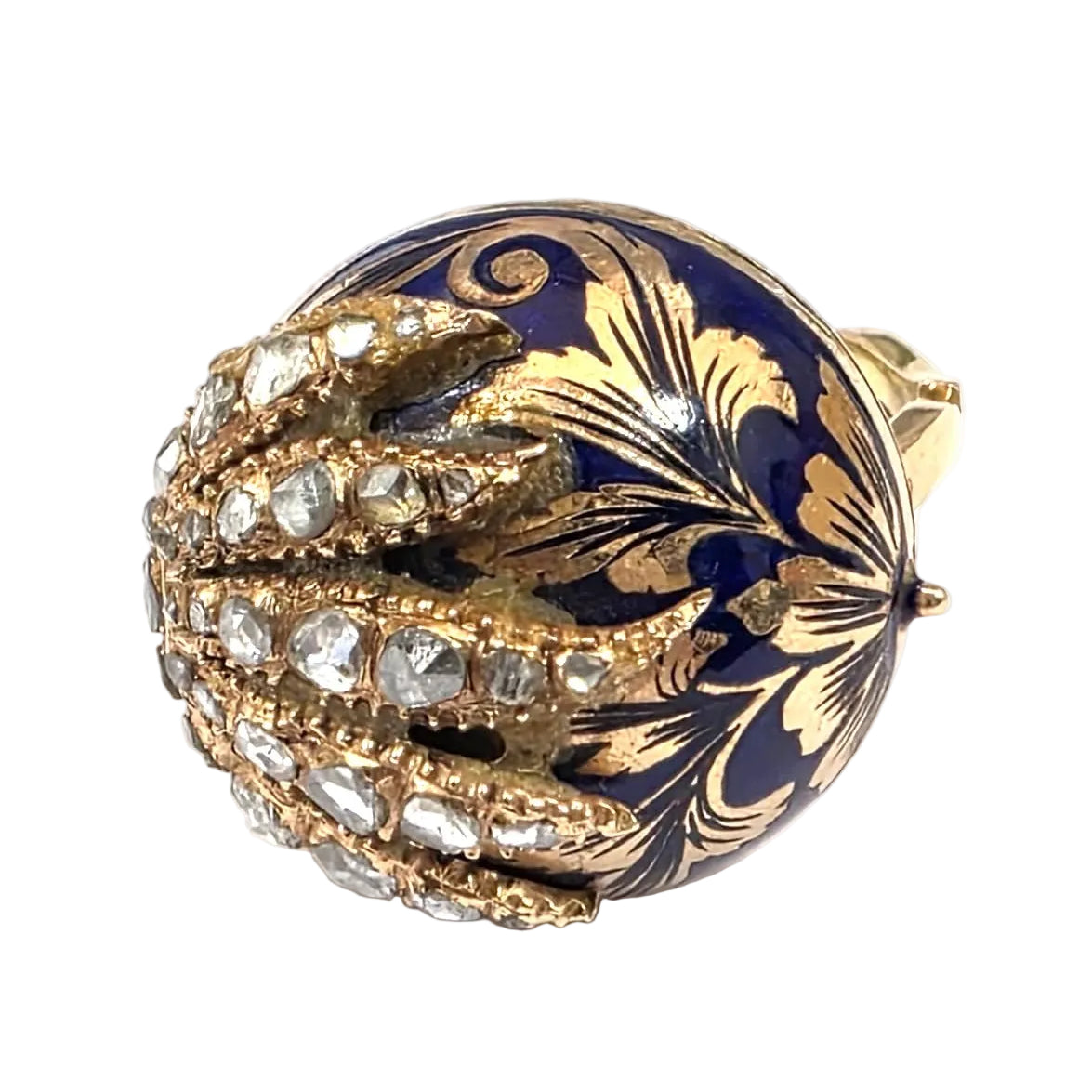 Bague Dôme en or jaune, émeraude et diamants