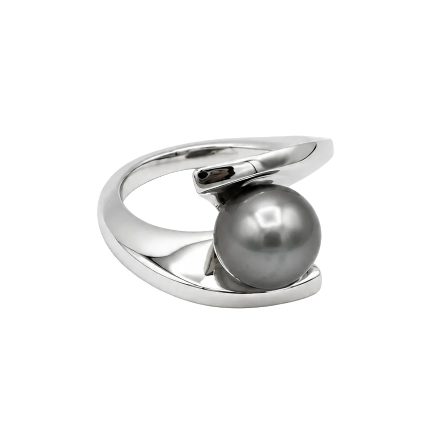 Bague Solitaire en or blanc et perle