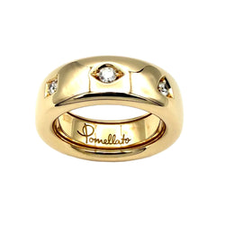 Bague Jonc POMELLATO "Iconia Slim" en or rose et diamants