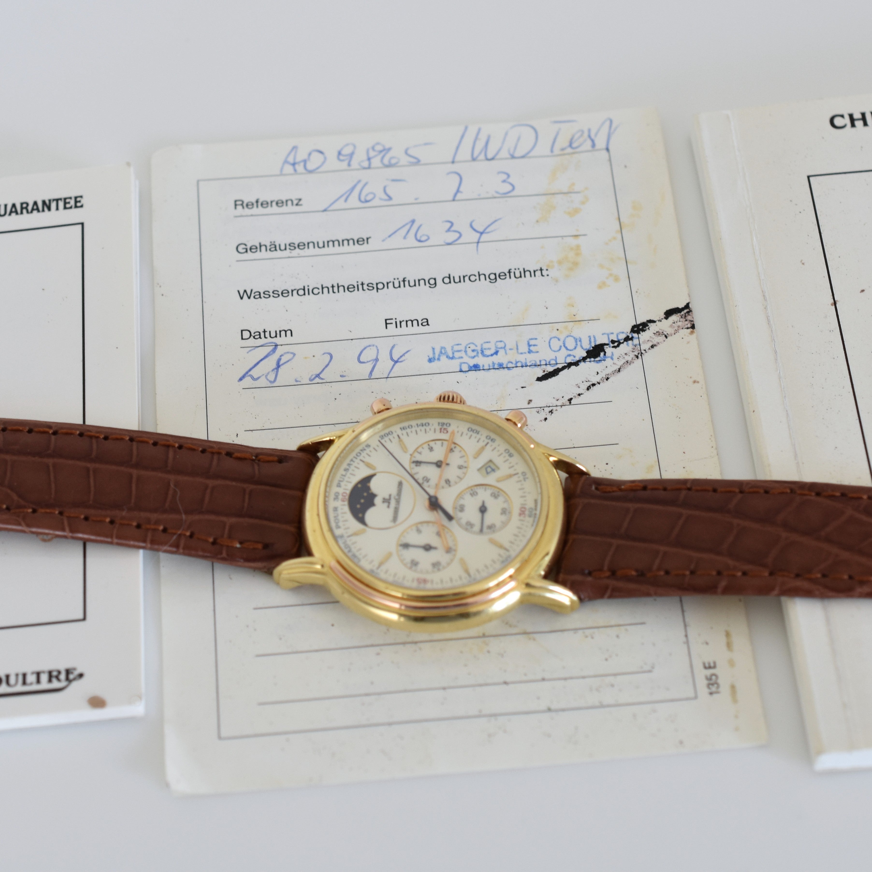 Montre  JAEGER-LECOULTRE "Odysseus" en or jaune, or rose et cuir