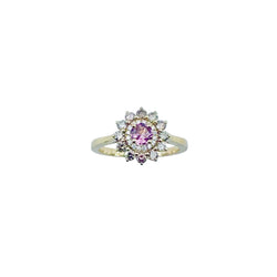 Bague Entourage GEMMYO "Lefkos Camaïeux" en or jaune, tourmaline et diamants