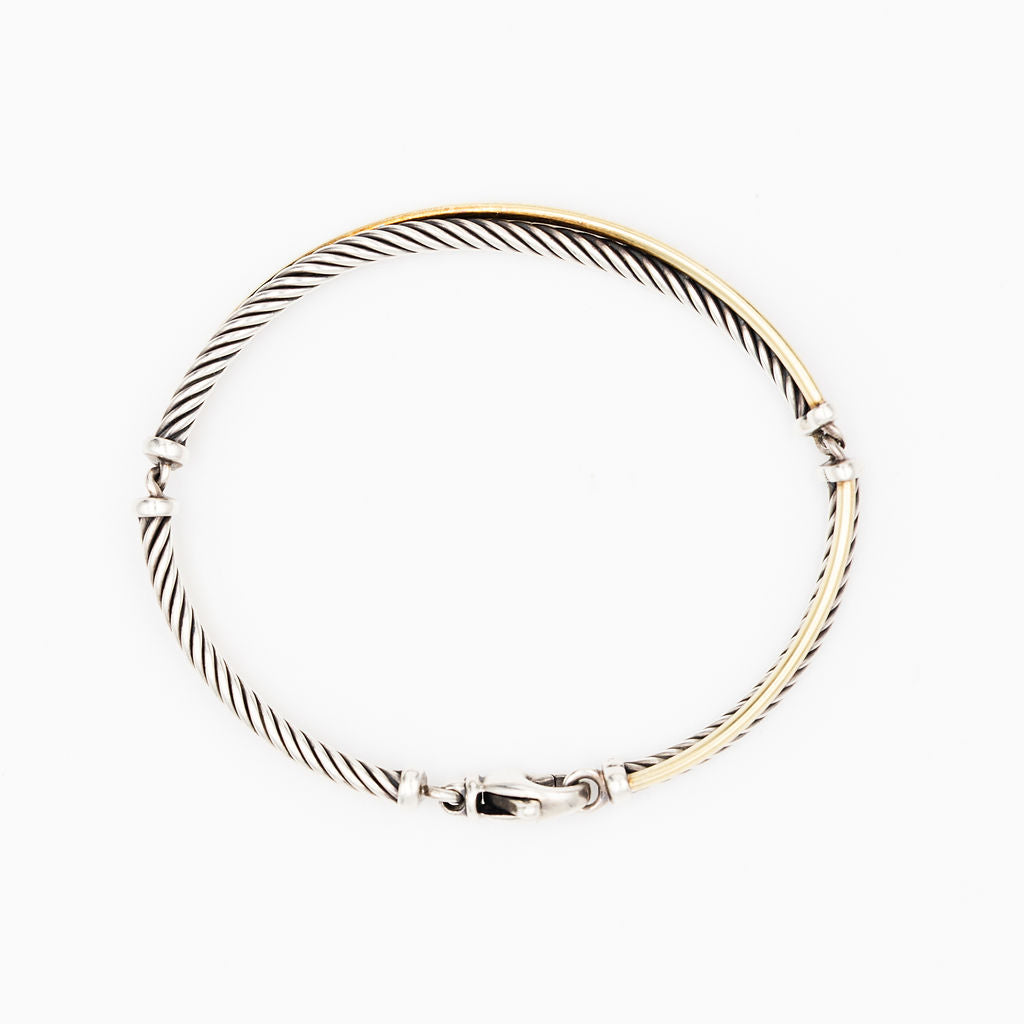 Bracelet DAVID YURMAN "Crossover" en argent et or jaune