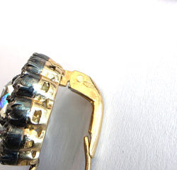 Boucles d'oreilles Dormeuses en or jaune, platine et diamants