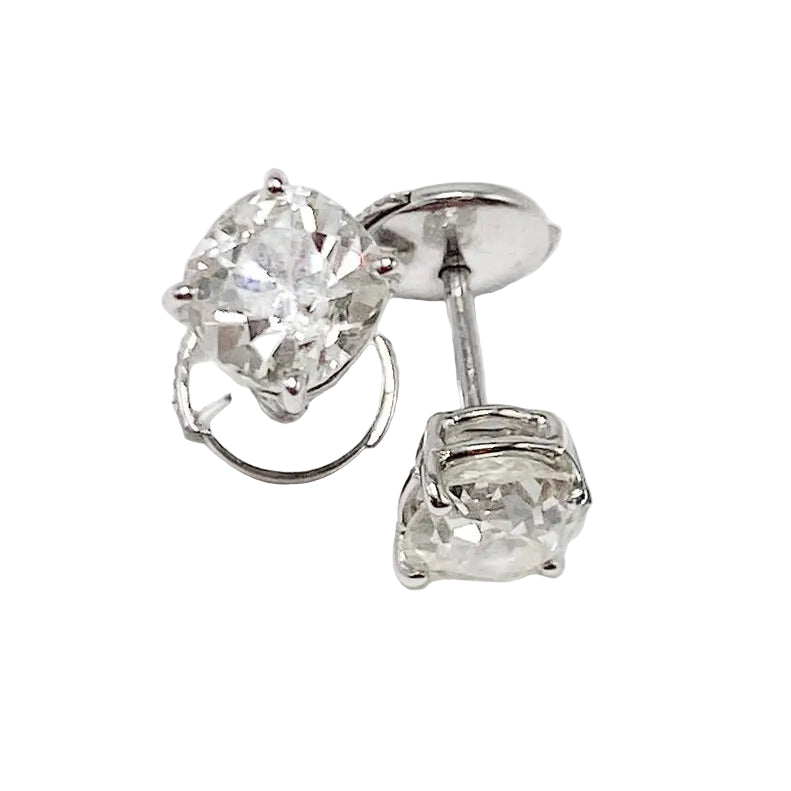 Boucles d'oreilles Puces en or blanc et diamants