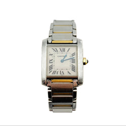 Montre CARTIER "Tank française" en or jaune et acier