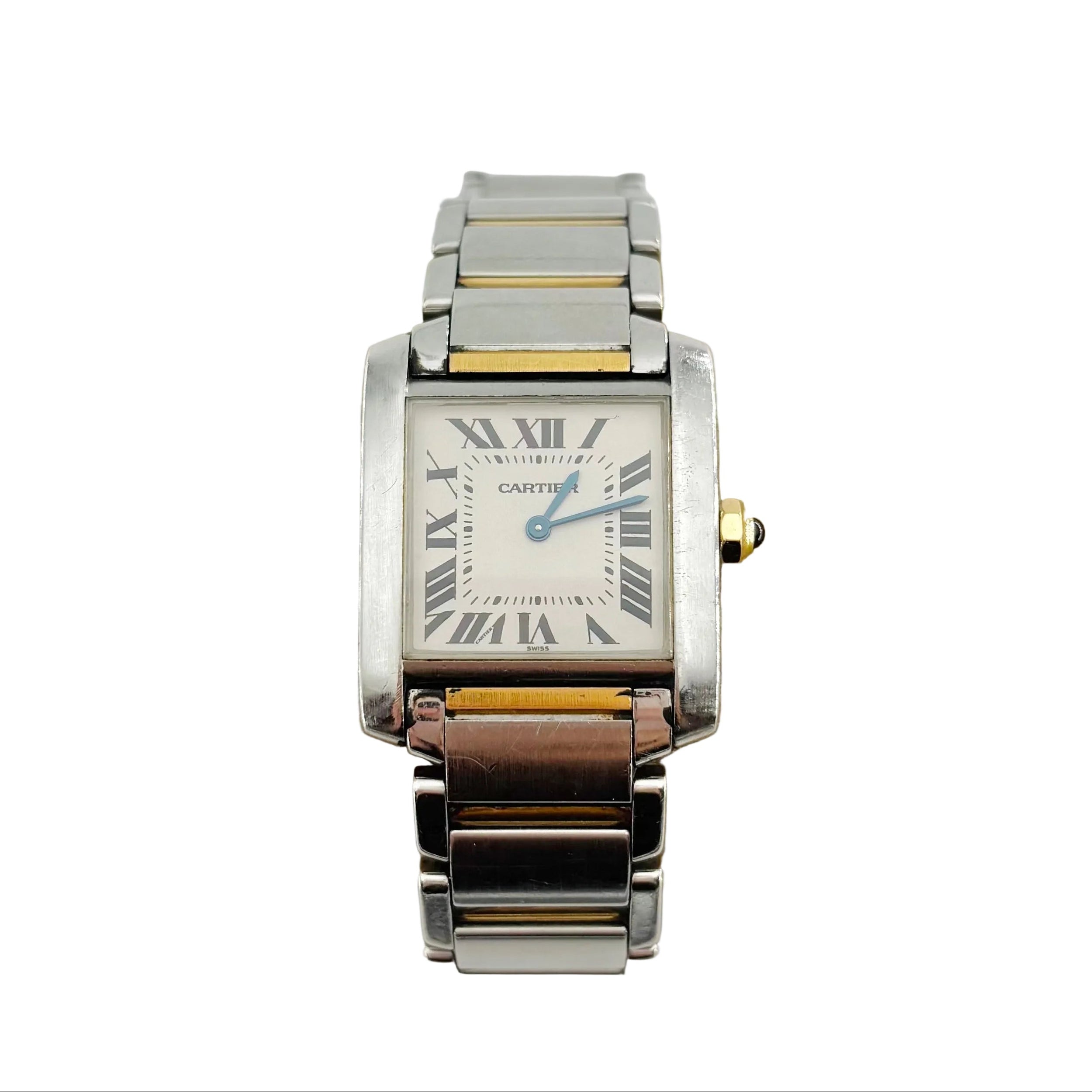 Montre CARTIER "Tank française" en or jaune et acier