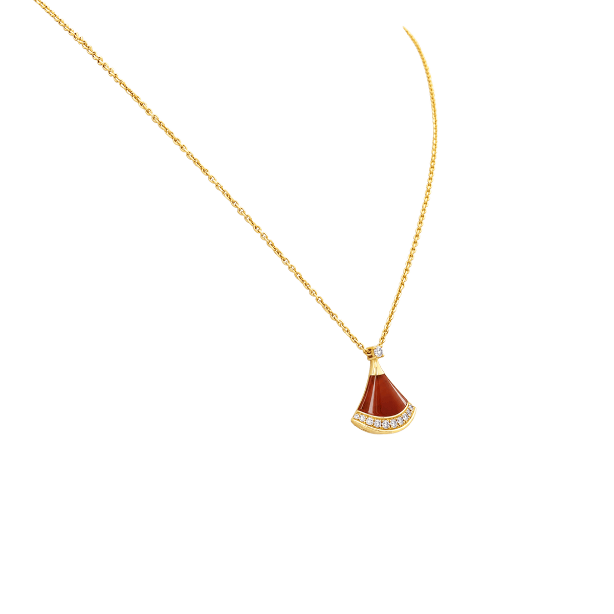 Collier Pendentif BULGARI "Divas' Dream" en or rose, cornaline et diamants